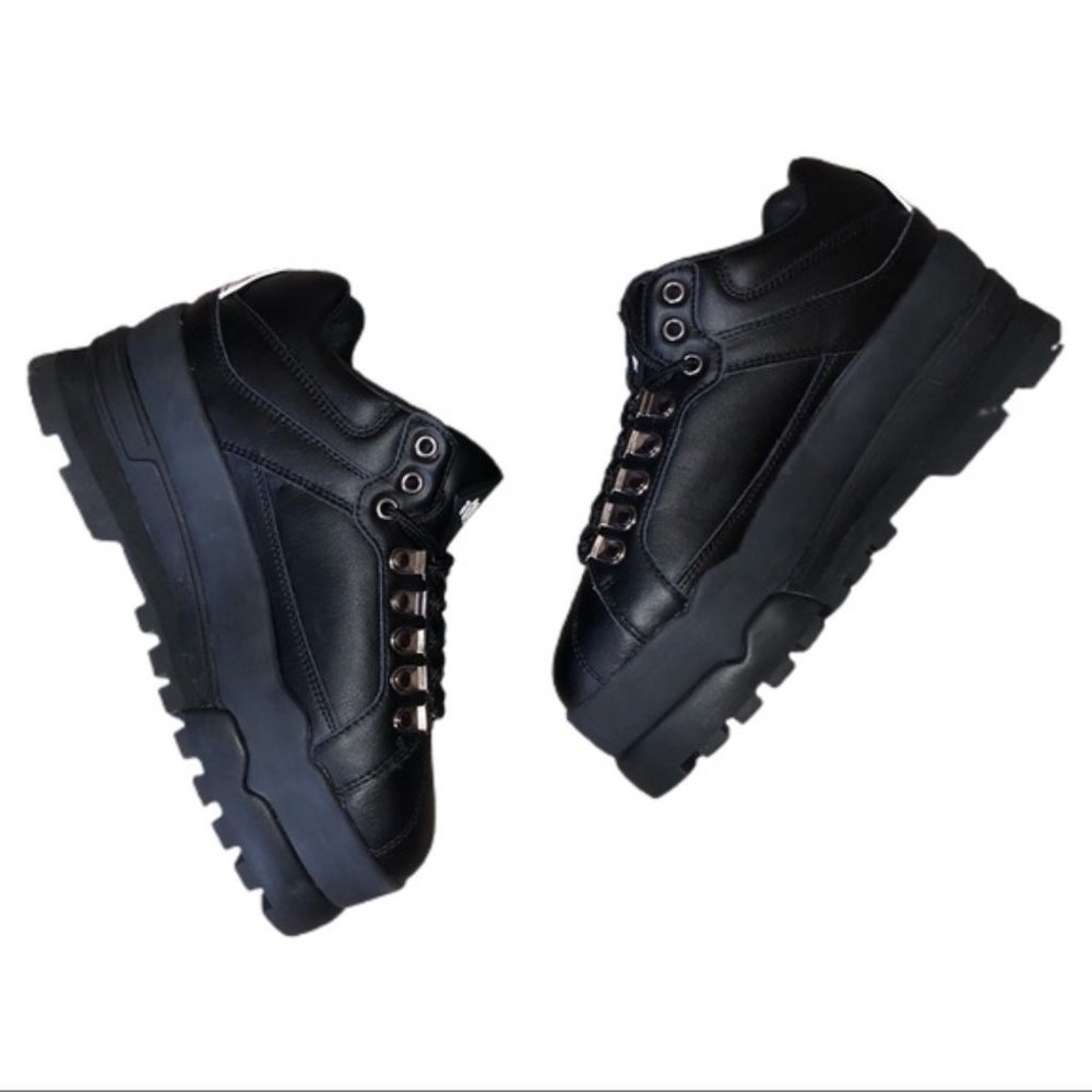 💀💜FILA Womens W 7 BLACK TRAILBLAZER WEDGE SHOES - Picture 3 of 14